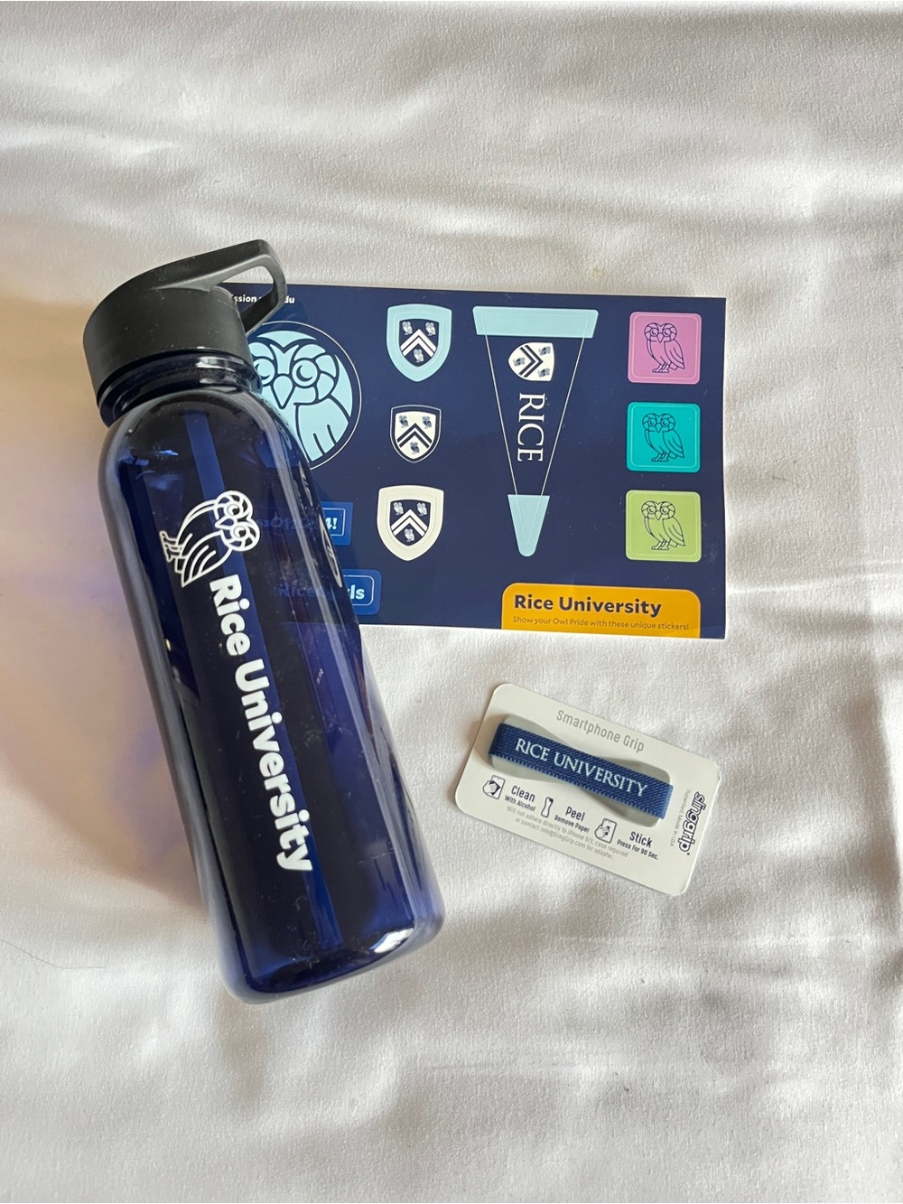 Rice University Blue Water Bottle Stickers Smartphone Grip Set - Picture 1 of 10